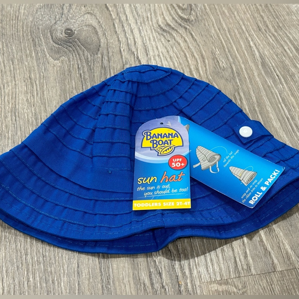 New Vintage Banana Boat Blue Toddler Hat 2T-4T Bucket C35